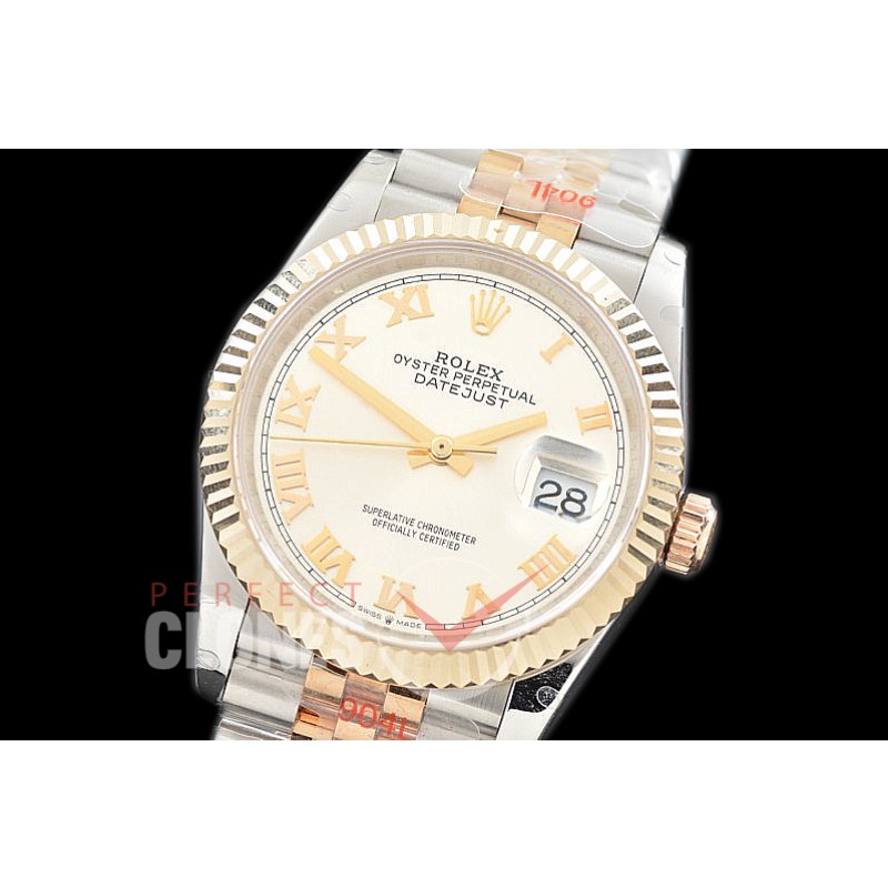 R36DJT-3235-120 GMF 126233 SS/YG Fluted/Jubilee Silver Roman SH 3235 904L Steel 