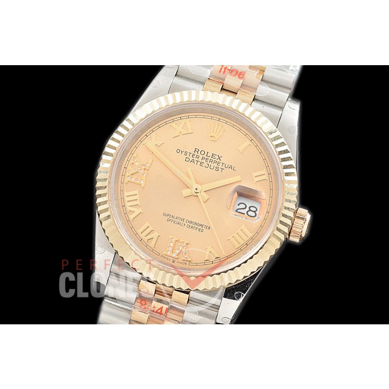 R36DJT-3235-127 GMF 126233 SS/YG Fluted/Jubilee Gold Roman SH 3235 904L Steel 