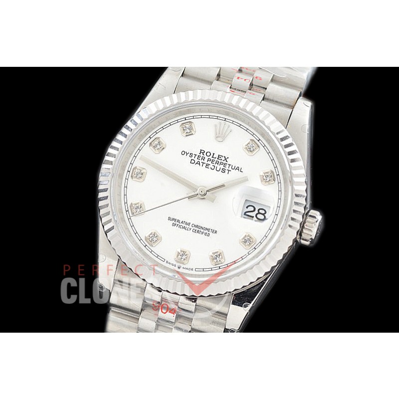 R36DJS-3235-111 GMF 126234 SS/SS Fluted/Jubilee White Diamonds SH 3235 904L Steel 
