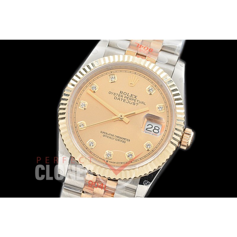 R36DJT-3235-115 GMF 126233 SS/YG Fluted/Jubilee Gold Diamonds SH 3235 904L Steel 