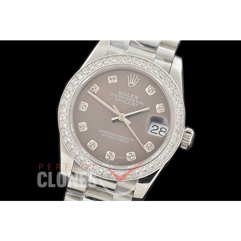 R31DJS-363 Datejust Midsize 278289RBR SS/SS Diam/President Dark Rhodium Diam Asian Clone 2824