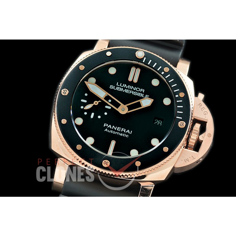 PN684U01 Pam 684 U Series Luminor Submersible Oro Rosso 42mm RG/RU Black A-2813