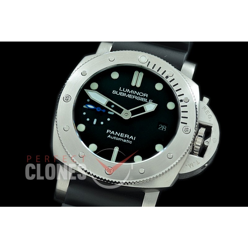 PN682U01 Pam 682 U Series Luminor Submersible 42mm SS/RU Black A-2813
