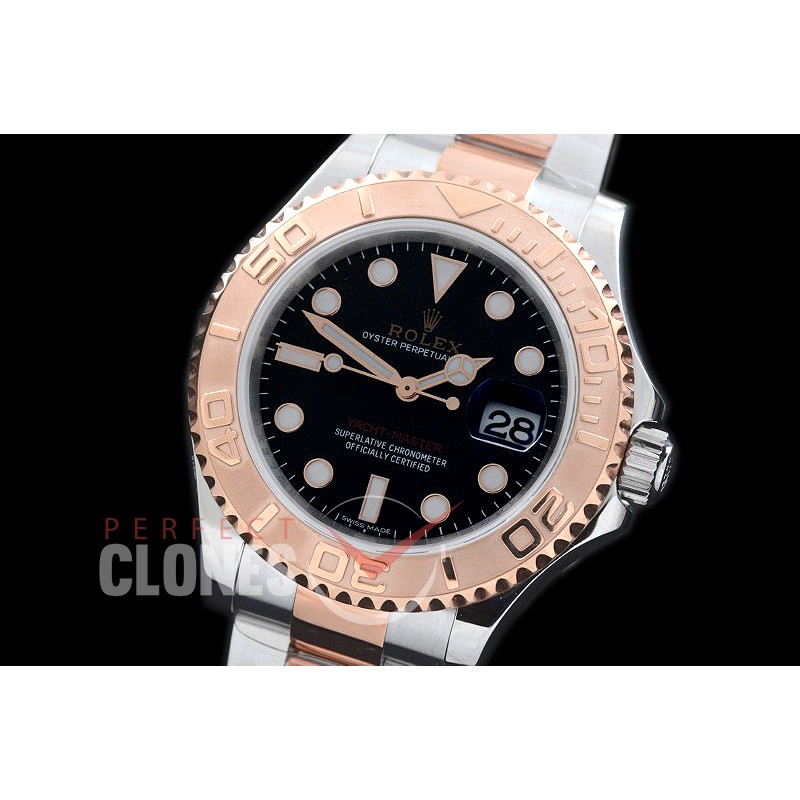 0RYMENTR00082S ARF/JF 116621 Yachtmaster Men SS/RG Black SH 3135