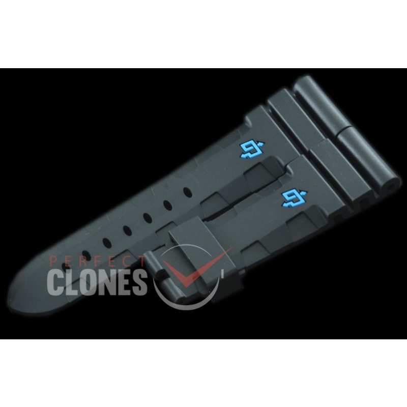 0 0 0 PNA-47-102 Diver Style Rubber Strap - Black/Blue
