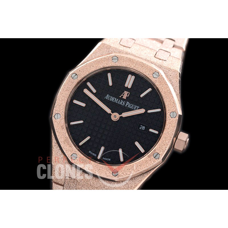 AP67653-172 Royal Oak Frosted 33mm Quartz RG/RG Black Jap Quartz