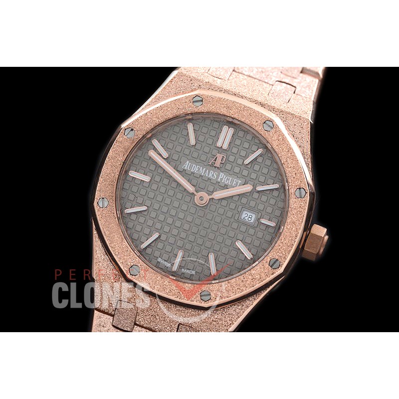 AP67653-173 Royal Oak Frosted 33mm Quartz RG/RG Grey Jap Quartz