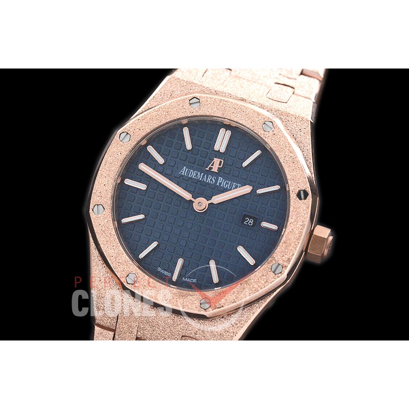 AP67653-174 Royal Oak Frosted 33mm Quartz RG/RG Blue Jap Quartz