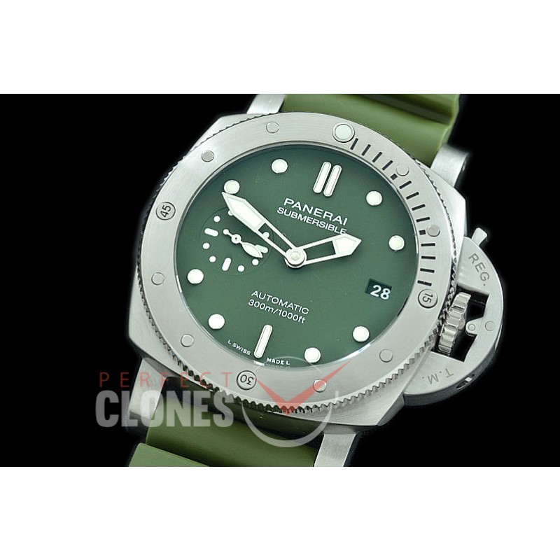 0 0 0 0 0 PN1055V01 XF/VSF Pam 1055 V Series 42mm Luminor Submersible SS/RU Military Green VS P900