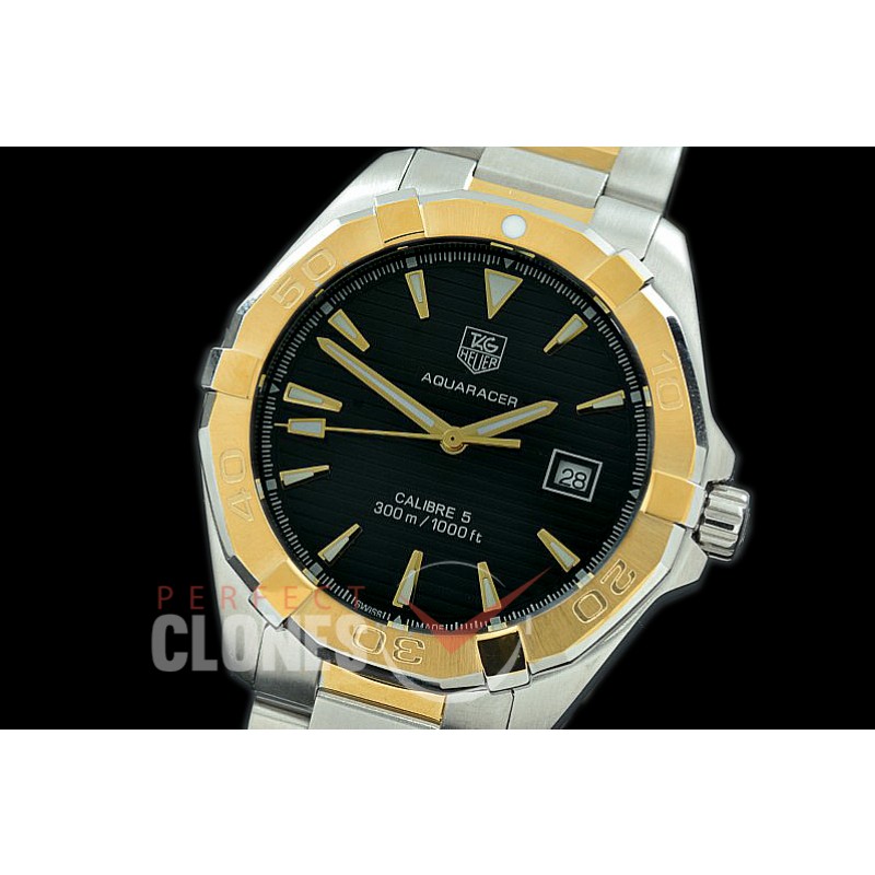 TGAQ00302 Aquaracer Calibre 5 SS/YG Black J-Qtz
