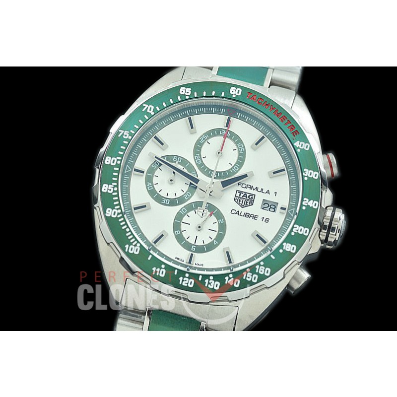 0 0 0 0 TGF1-00301C Formula 1 Chronograph SS/SS White OS 10 Qtz
