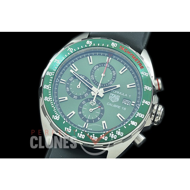 0 0 0 0 TGF1-00302R Formula 1 Chronograph SS/RU Green OS 10 Qtz