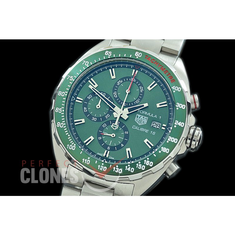 0 0 0 0 TGF1-00302 Formula 1 Chronograph SS/SS Green OS 10 Qtz