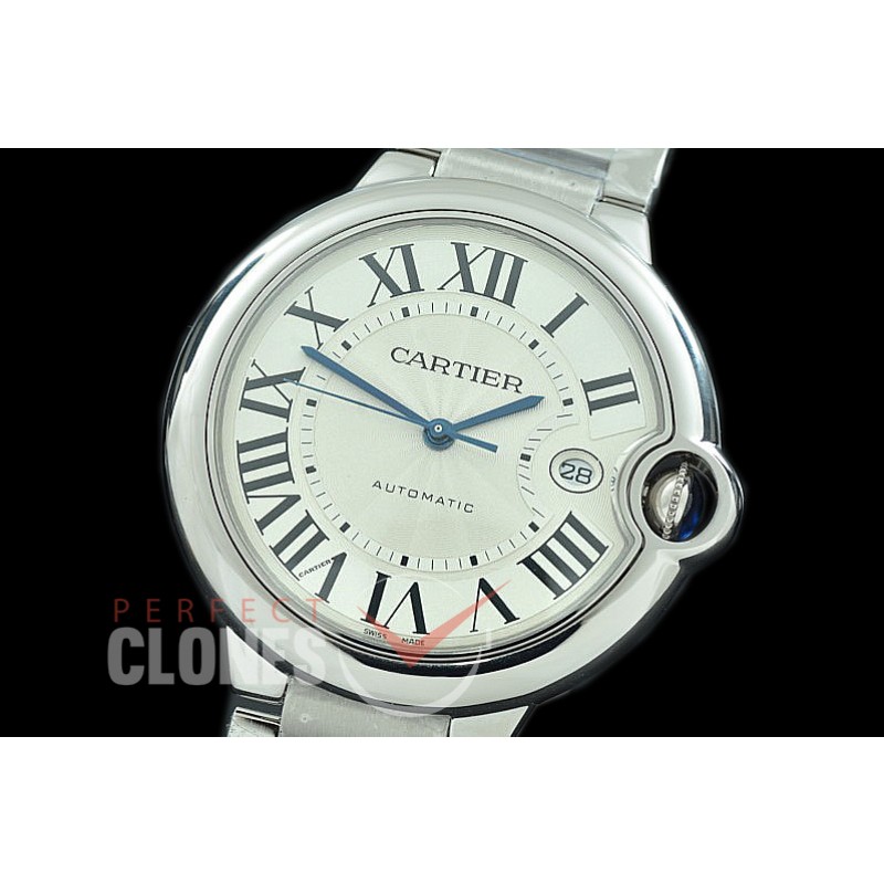 0 0 0 0 0 CARBA-42-101S V6F/XF/VXF Ballon de Cartier Men 42 SS/SS White A-2824