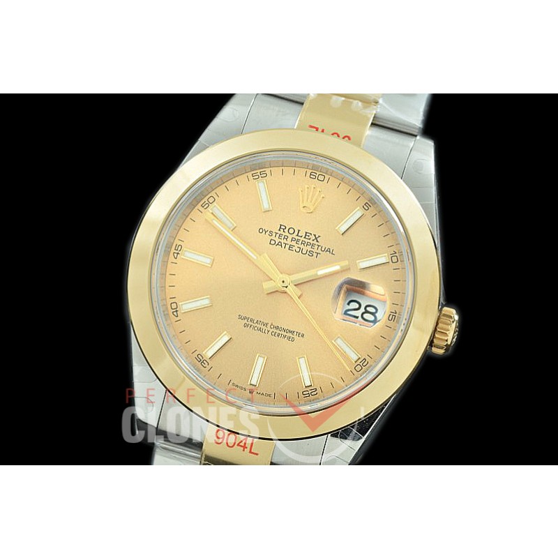 0 0 R41DJT-355 GMF 904L Steel 126333 Smooth/Oyster SS/YG Gold Sticks Asian 2824 