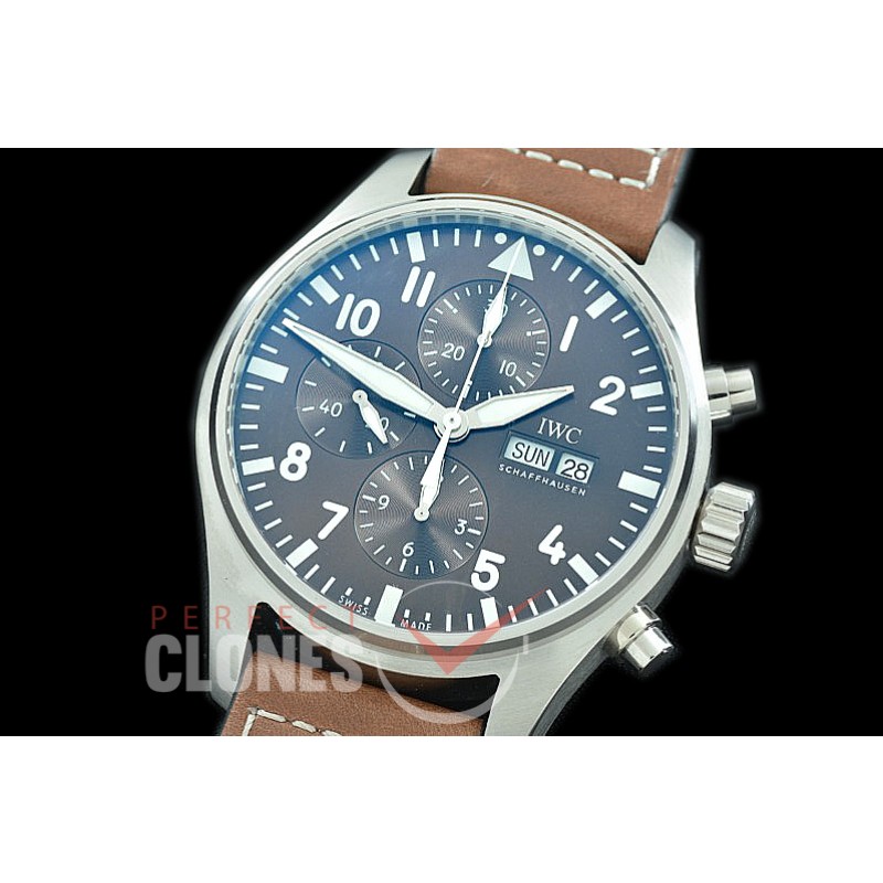 0 0 IWP00084 Pilot Chronograph 377713 Antoine de Saint Exupery Limited Edition SS/LE Brown A-7750