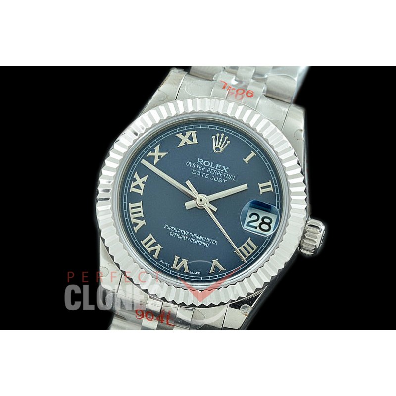 R31DJS-124 GMF 904 Steel Datejust Midsize 278274 SS/SS Fluted/Jubilee Blue Roman Asian Clone 2824