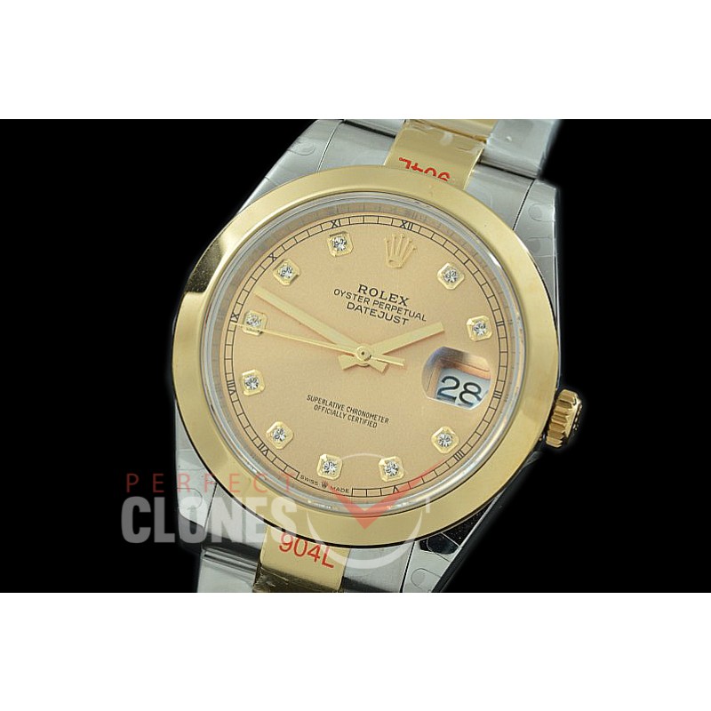 0 0 R41DJT-365 GMF 904L Steel 126333 Smooth/Oyster SS/YG Gold Diamonds Asian 2824 