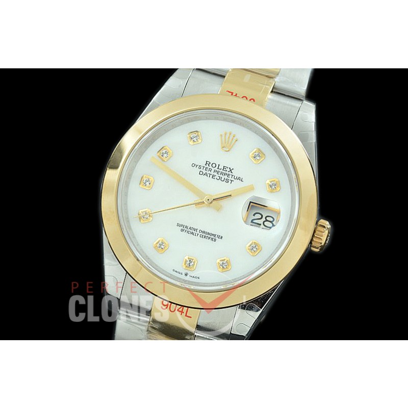 0 0 R41DJT-367 GMF 904L Steel 126333 Smooth/Oyster SS/YG MOP White Diamonds Asian 2824 