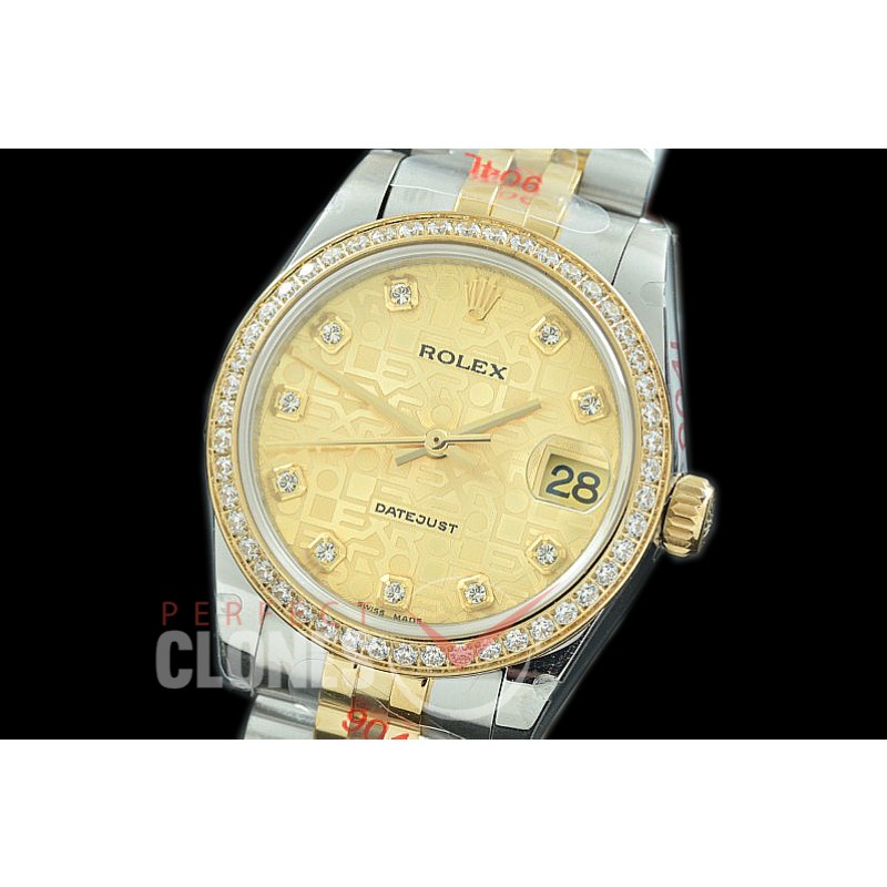 R31DJT-135D GMF 904 Steel Datejust Midsize 278383 SS/YG Fluted/Jubilee Gold Jubilee Diamonds Asian Clone 2824