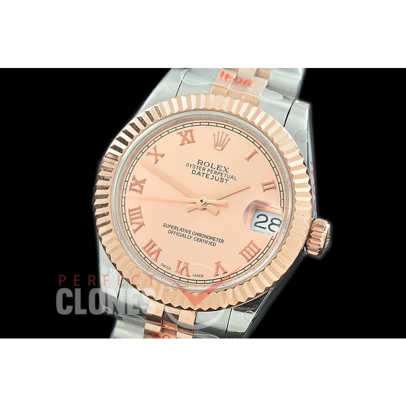 R31DJTR-123 GMF 904 Steel Datejust Midsize 278271 SS/RG Fluted/Jubilee Rose Roman Asian Clone 2824