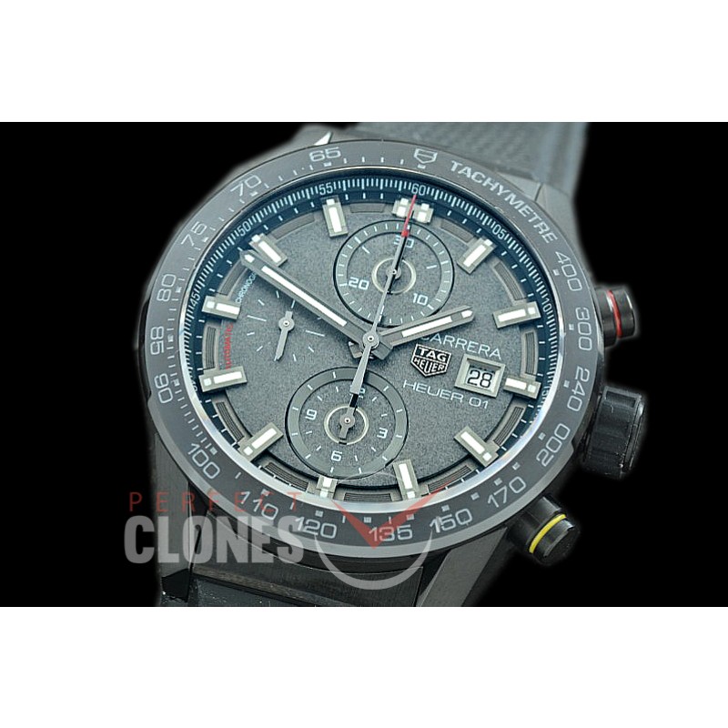 0 0 0 0 0 TGCH1-021R XF/VSF Carrera Heuer-01 CLEP Liimited Ed Chronograph PVD/RU Antracite A-7750