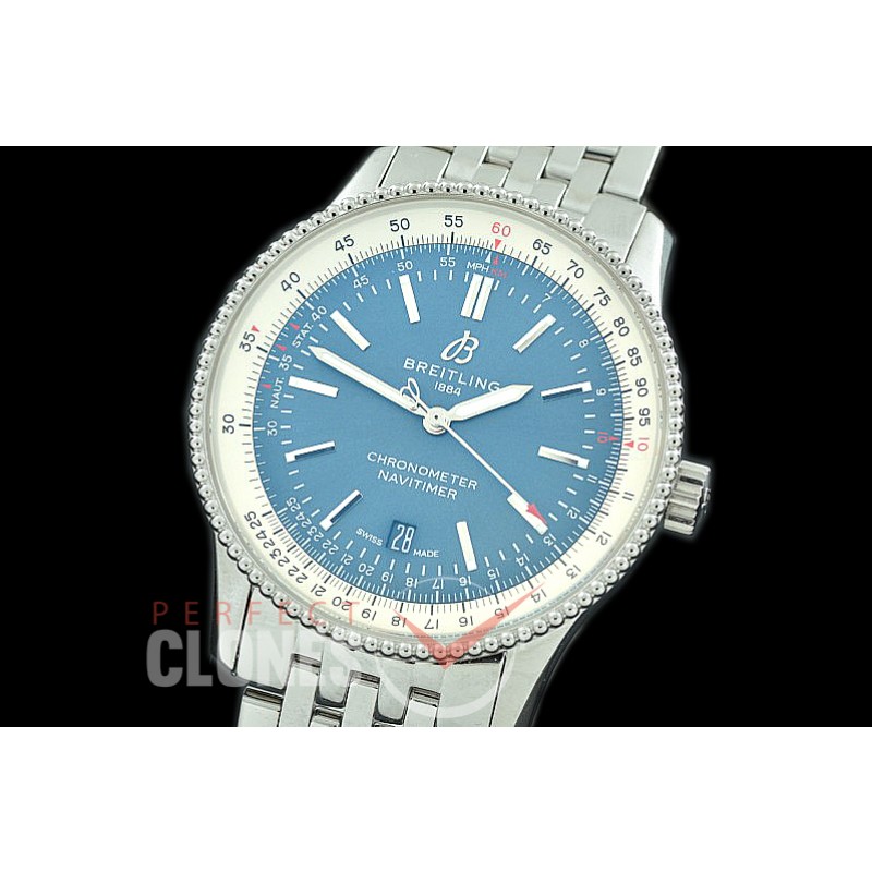 BLNV-41-103 TBF Navitimer 41mm Automatic SS/SS Blue A-2824 