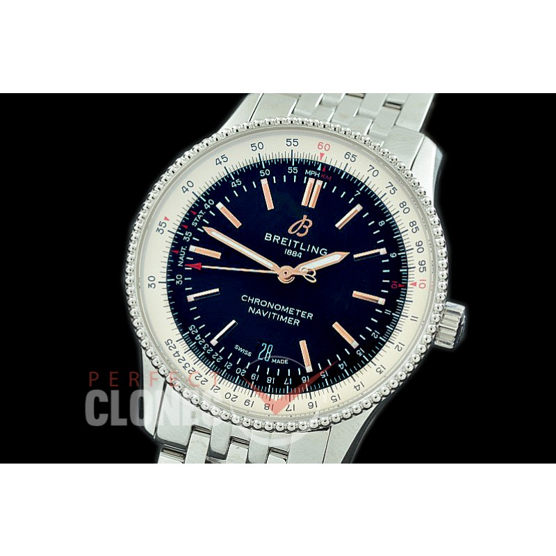 BLNV-41-102 TBF Navitimer 41mm Automatic SS/SS Black A-2824 