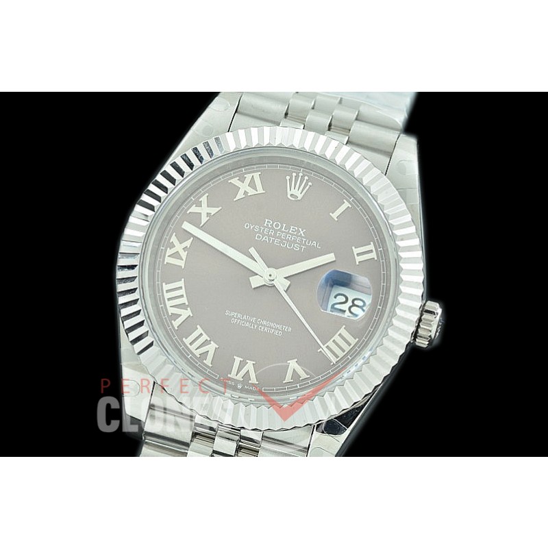 R41DJS-3235-123 BP 126334 Datejust 41mm SS/SS Fluted/Jubilee Dark Rhodium Roman VR 3235 