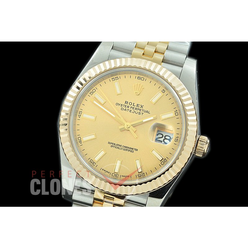 R41DJT-105J NF Datejust II 126333 904L Steel Fluted/Jubilee SS/YG Gold Sticks SA 3235