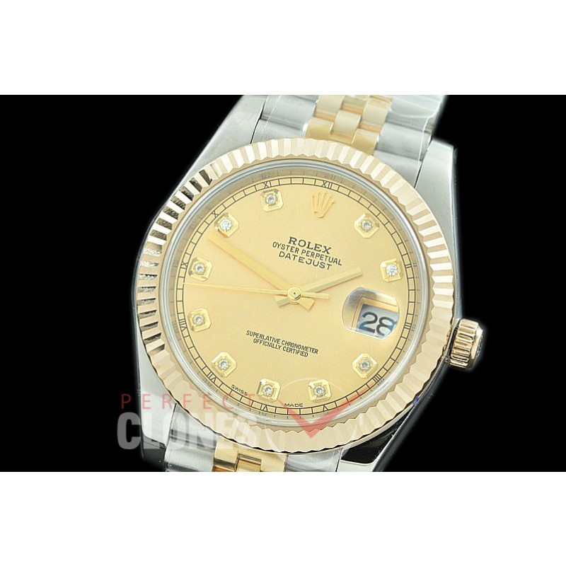 R41DJT-115J NF Datejust II 126333 904L Steel Fluted/Jubilee SS/YG Gold Diamonds SA 32350768e