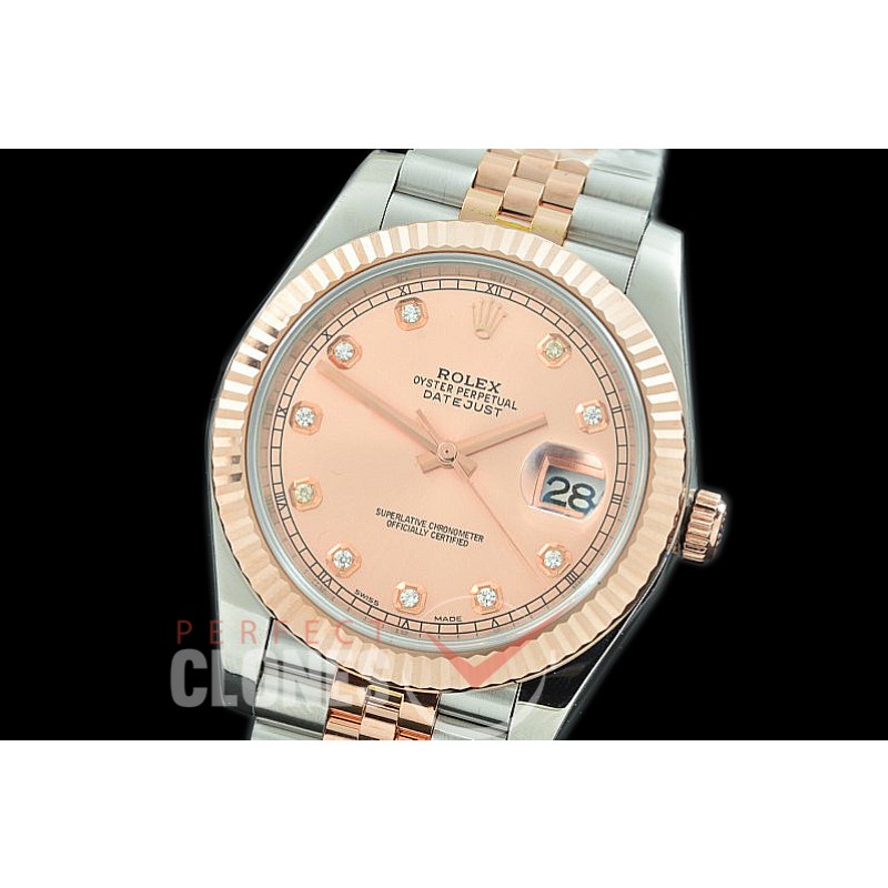 R41DJTR-115J NF Datejust II 126331 904L Steel Fluted/Jubilee SS/RG Rose Gold Diamonds SA 3235