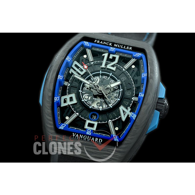 0 0 0 FMVG-013 Vanguard V45 SCDT Carbonnr Automatic VANGUARD RACING SKELETON 'LA MEJOR CARRERA DEL MUNDO' FC/RU Black Skeleton/Blue Miyota 8205 
