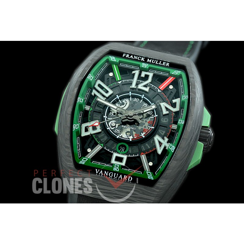0 0 0 FMVG-012 Vanguard V45 SCDT Carbonnr Automatic VANGUARD RACING SKELETON 'LA MEJOR CARRERA DEL MUNDO' FC/RU Black Skeleton/Green Miyota 8205 