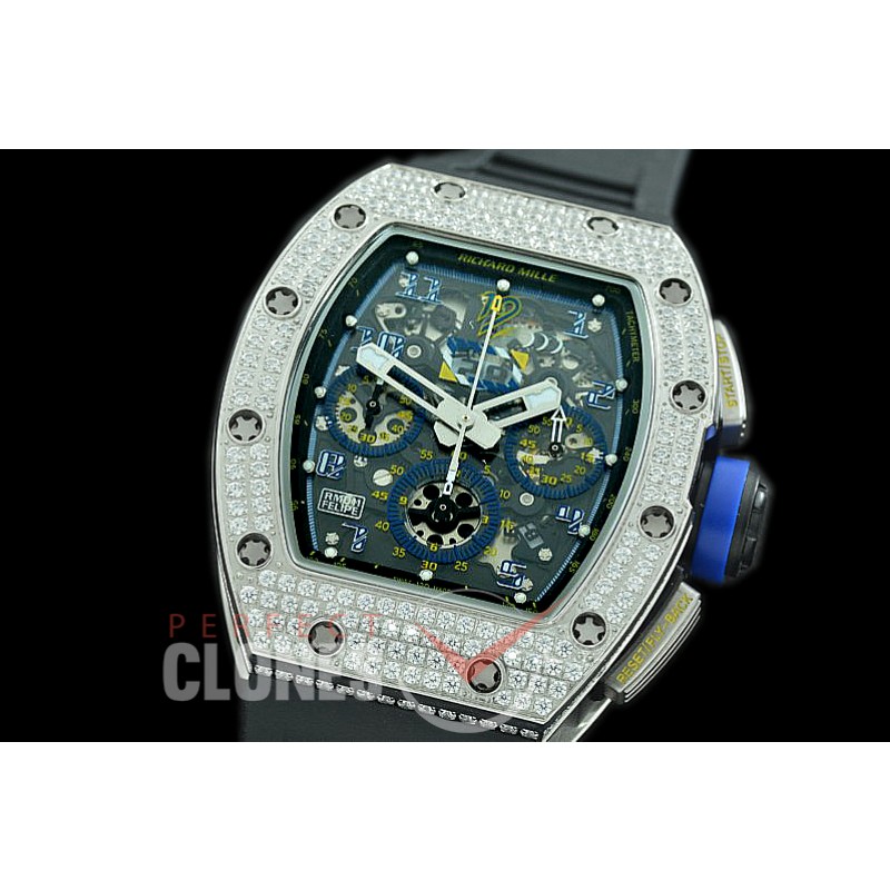 0 RM011-982D KVF RM011 Felipe Massa Bling SS/Diam/RU Skeletonized A-7750 28800