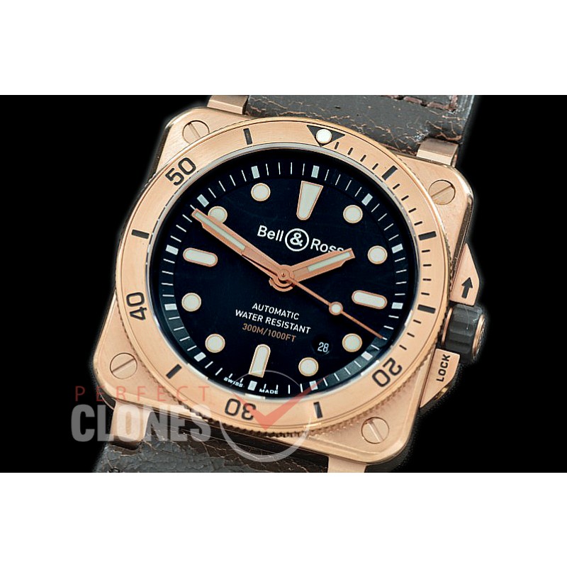 0 0 0 BR03-92-051 BR03-92 Diver RG/LE Black Miyota 9015 