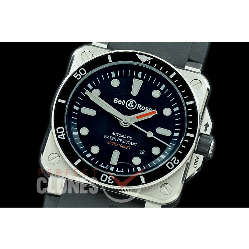 0 0 0 BR03-92-061 BR03-92 Diver SS/RU Black Miyota 9015 