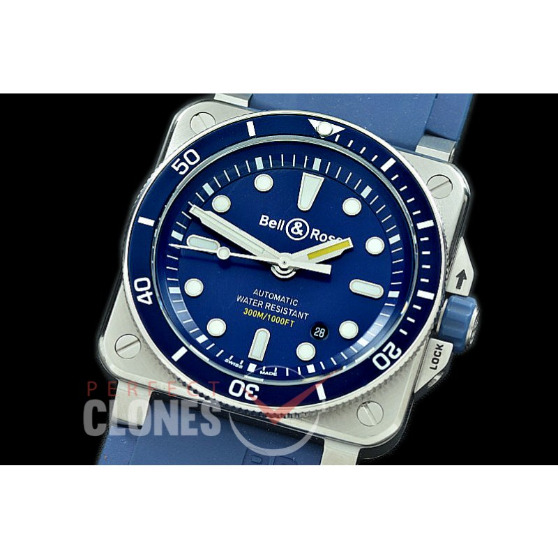 0 0 0 BR03-92-062 BR03-92 Diver SS/RU Blue Miyota 9015 