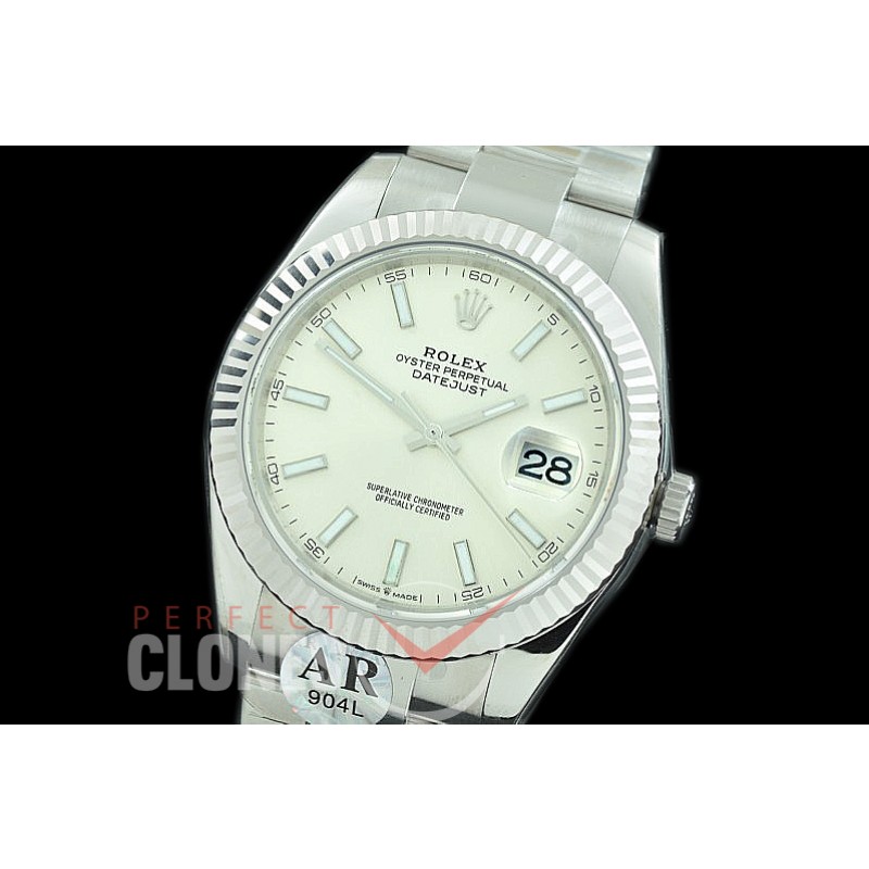 0 0 R41DJS-981 JF/ARF 904L Steel 126334 Oyster SS/SS 2019 Silver Sticks Asian 2824/3235 Mod