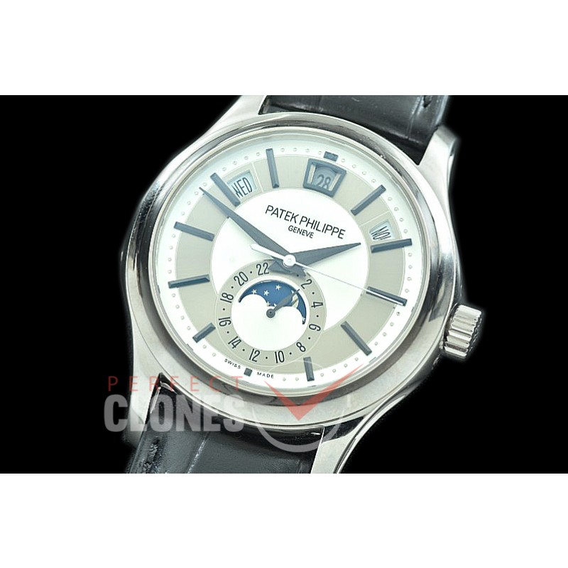 PP-5205-151 GRF 5205 V2 Annual Calendar / Moon Phase Complications SS/LE White Asian Clone Calibre 324 S QALU24H/206 Movement 