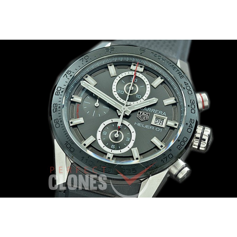 0 0 0 0 0 TGCH1-027R XF/VSF Carrera Heuer-01 Chronograph SS/RU Grey A-7750