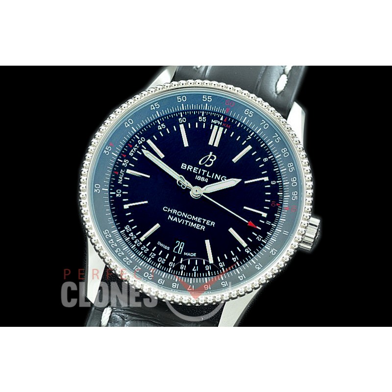 BLNV-41-104L TBF Navitimer 41mm Automatic SS/LE Black A-2824 