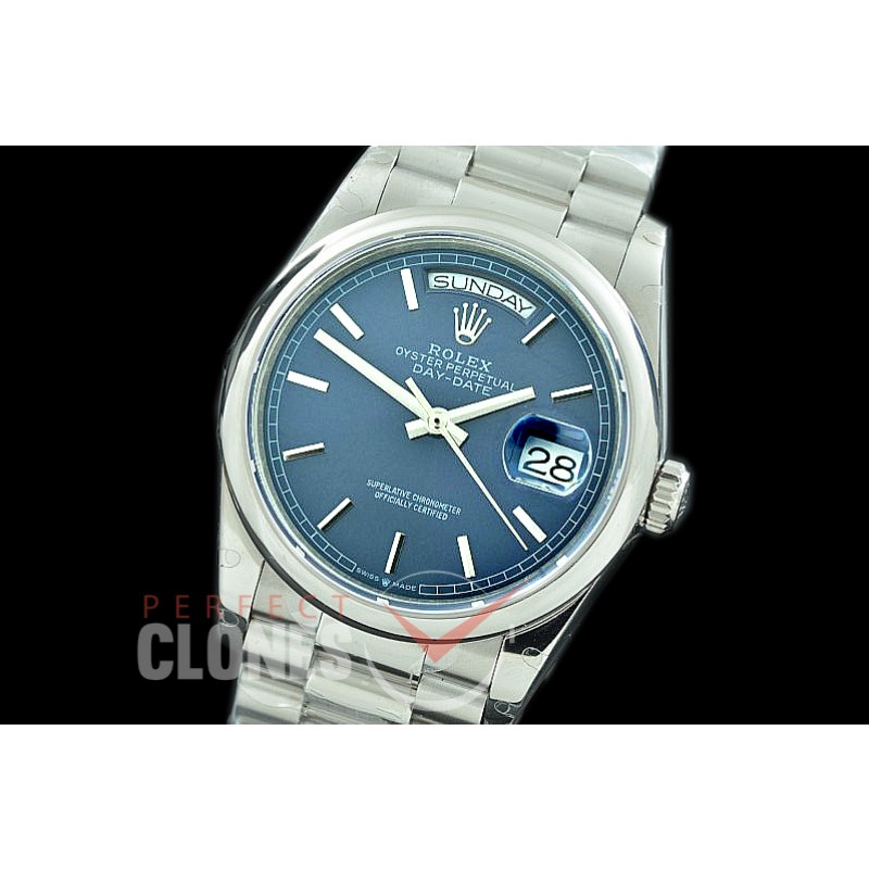 R36DDS-154 BP 128239 2019 DayDate SS/SS Smooth/President Blue Sticks A-2836