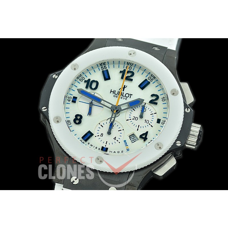 0 0 0 HB00987C Big Bang Evolution Chronograph Amfar Limited Edition PVD/CER/RU White A-7750 - Special Offer 