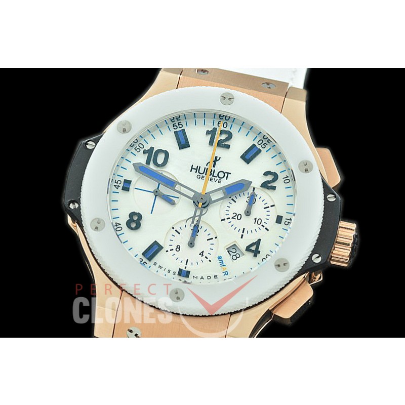 0 0 0 HB00967C Big Bang Evolution Chronograph Amfar Limited Edition SS/CER/RU White A-7750 - Special Offer 