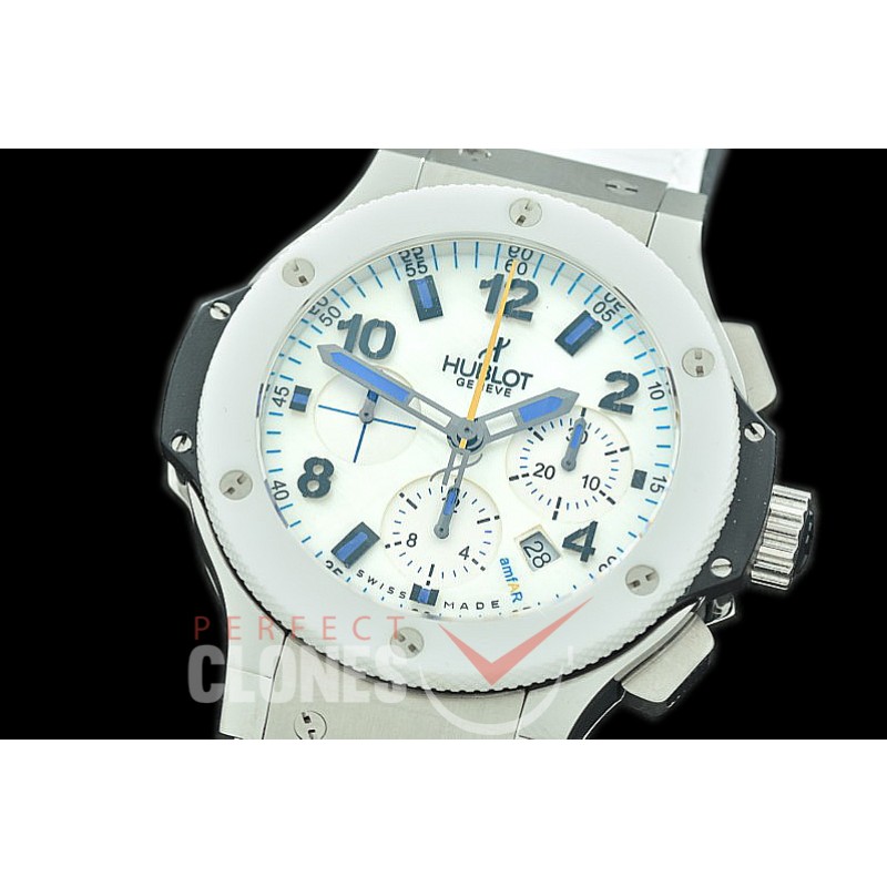 0 0 0 HB00937C Big Bang Evolution Chronograph Amfar Limited Edition SS/CER/RU White A-7750 - Special Offer 