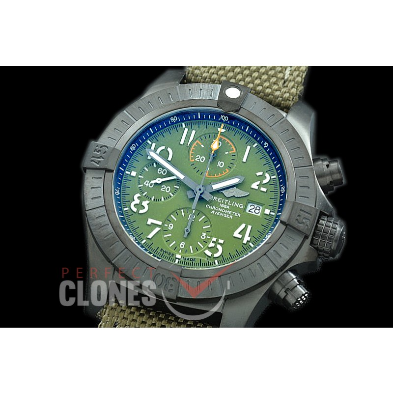 0 0 0 0BLSA00218 TBF Avenger II Chrono Night Mission Black Steel DLC/NY Military Green Num A-7750
