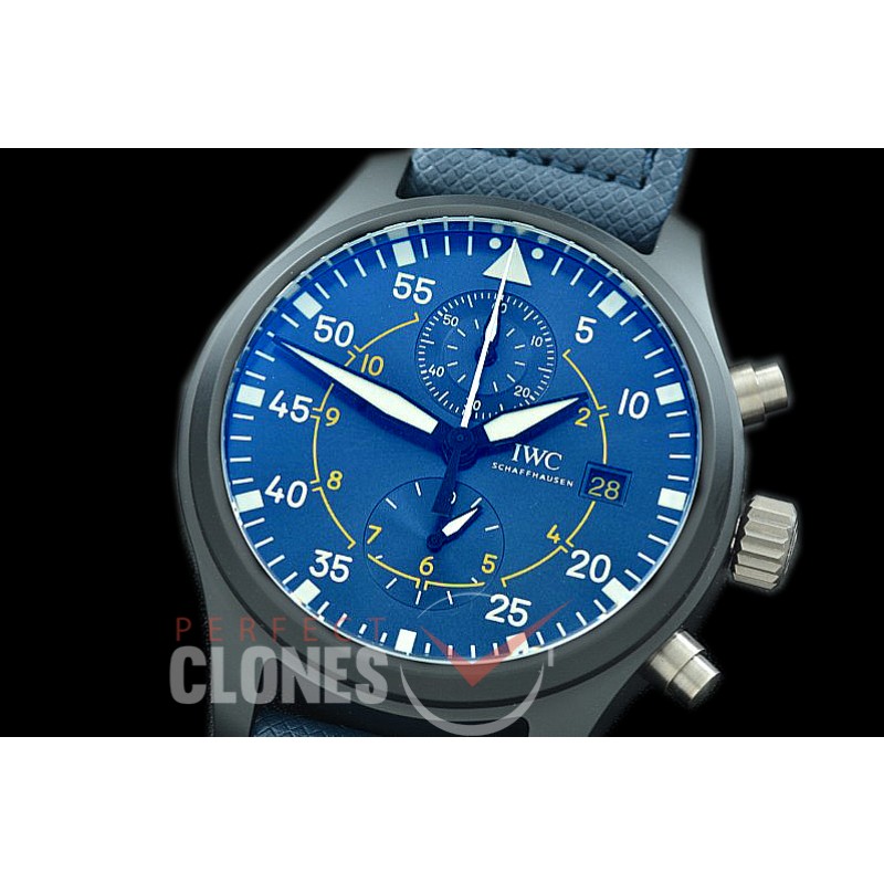 0 0 IWP00074 YLF Pilot Chronograph 389008 Blue Angels Special Edition CER/NY Blue A-7750