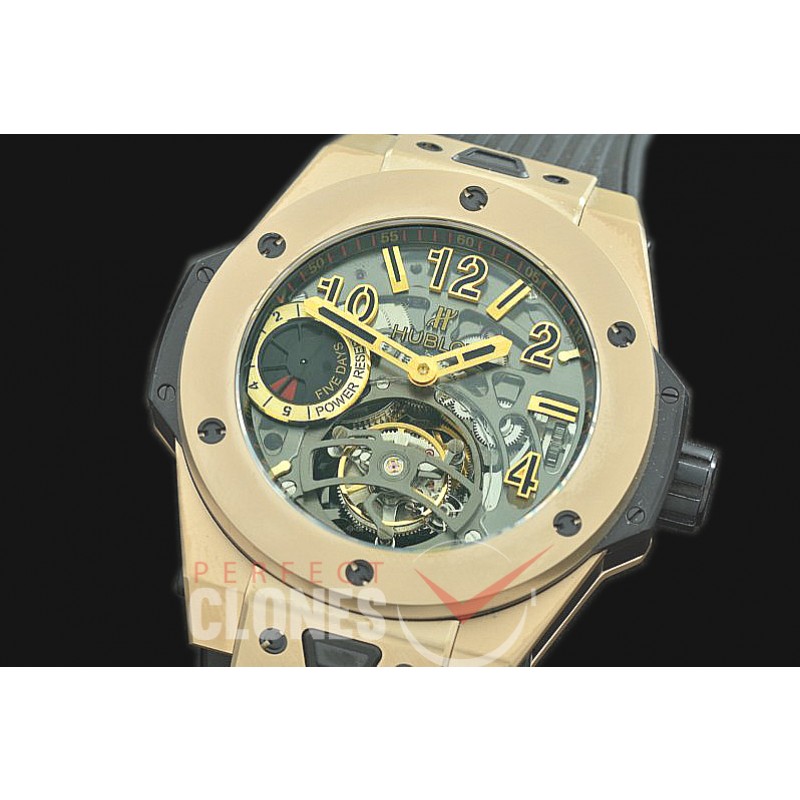 0 0 0 HB45-082 MGF Big Bang Unico Tourbillon 5 Days Reserve YG/RU Skeleton SG Tourbillon 