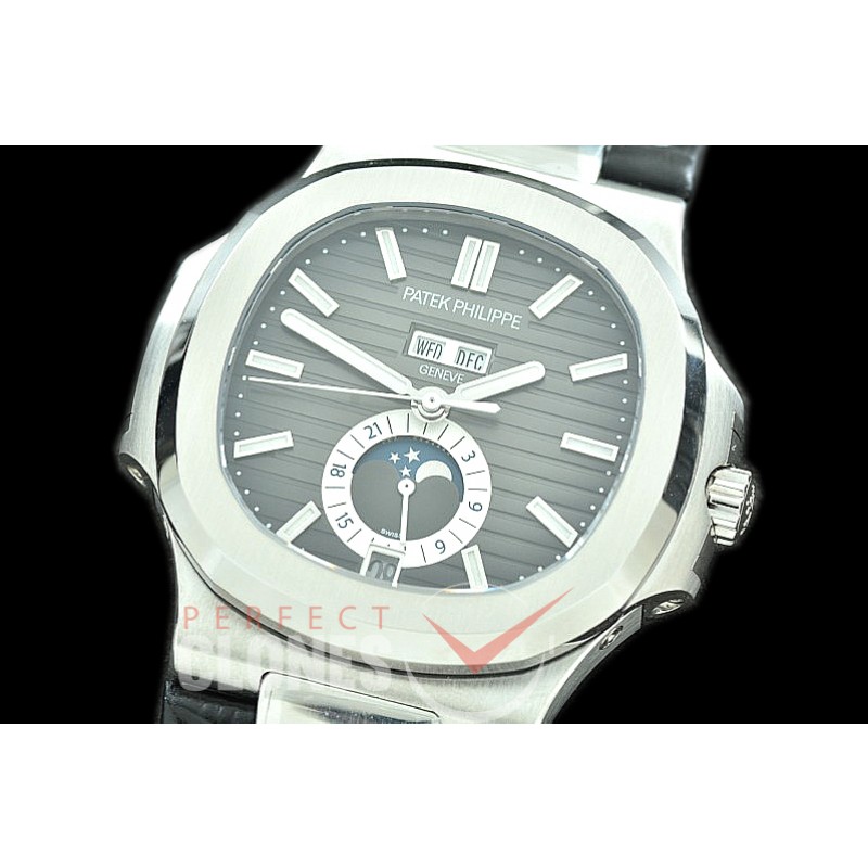 PP-5726-102L GRF V3 Nautilus 5726 Annual Calender SS/LE Grey Miyota 9100 Mod to Calibre 324